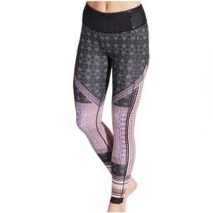 Calia Women's Boho Graphic Print Leggings‎ Size M Black Purple Pink Full Length